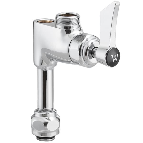 A silver Waterloo add-on faucet base with a handle and spout.