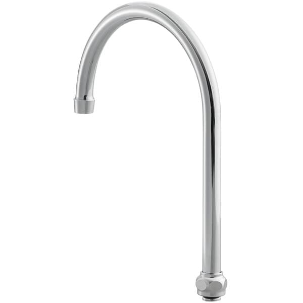 A silver Waterloo gooseneck spout for a faucet.