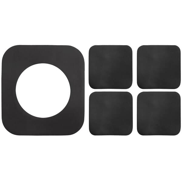 A set of four black square sound deadening pads.