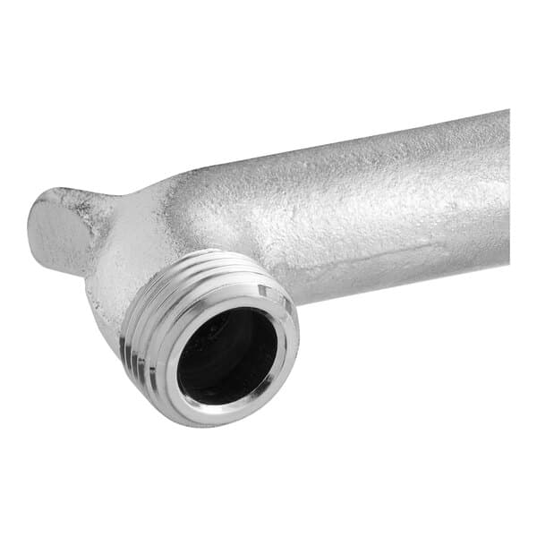 A silver Waterloo wall-mounted mop sink faucet with a thread.