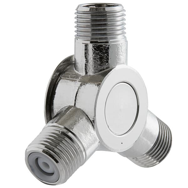 a silver metal object with a white circle