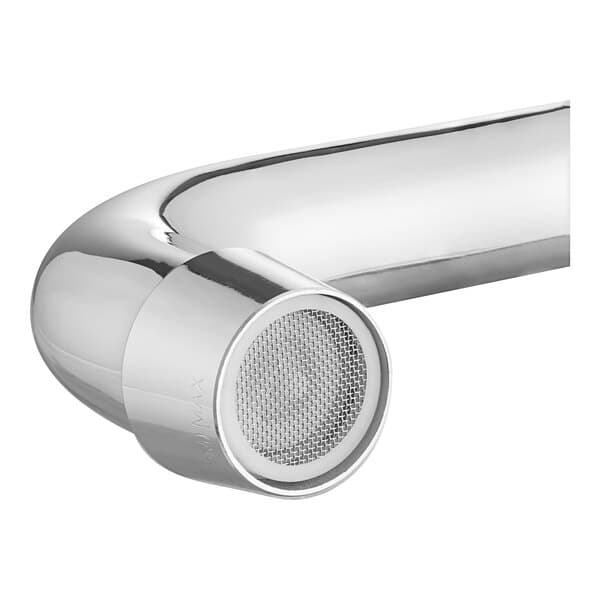 A Waterloo deck-mounted faucet with a 12" swing spout.