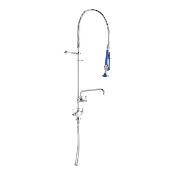 A Waterloo deck-mounted pre-rinse faucet with a hose.