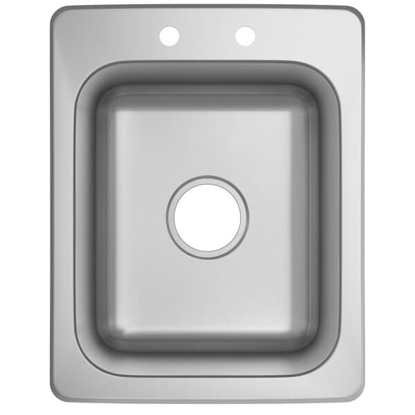 A Waterloo stainless steel drop-in sink with one compartment.