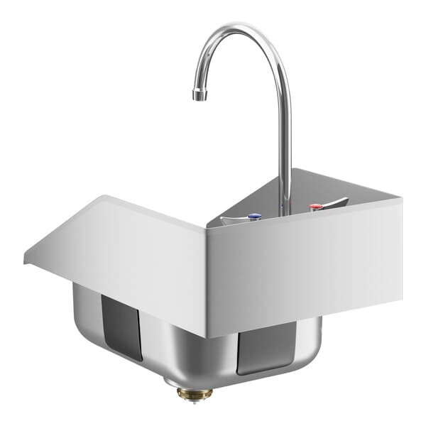 A Waterloo stainless steel drop-in sink with a faucet.