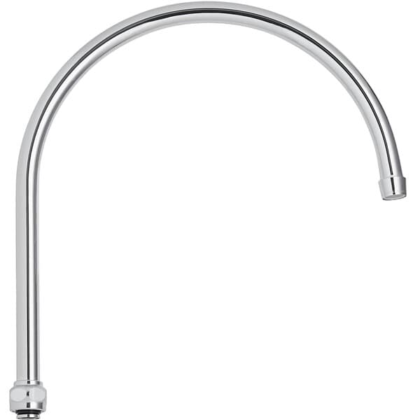 A silver curved Waterloo gooseneck faucet spout.