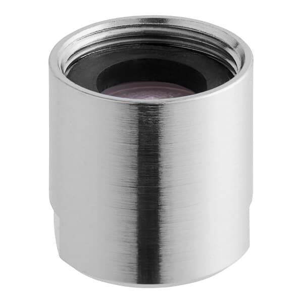 A close-up of a silver Waterloo aerator cylinder with a round hole and black rubber cap.
