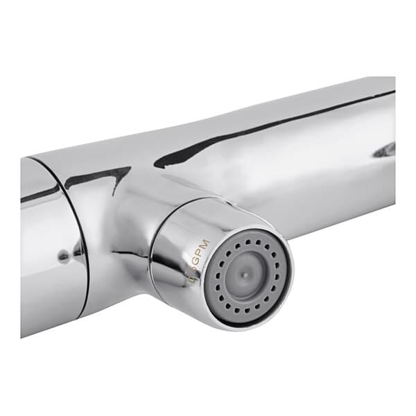 A silver Waterloo metering faucet with nozzle.