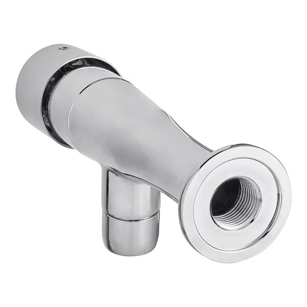 A silver Waterloo metering faucet with a single inlet spout.